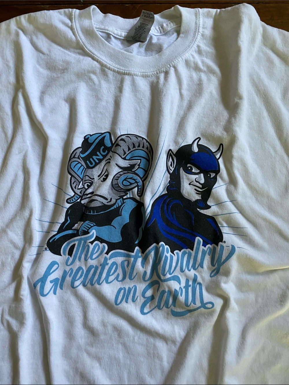 UNC vs Duke 'The Greatest Rivalry on Earth' White Homecoming T-Shirt 2019